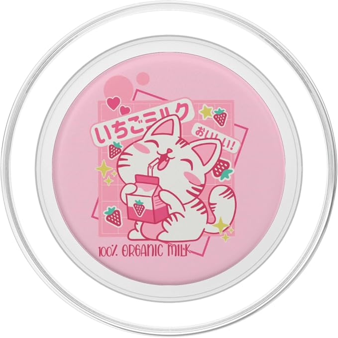 Kawaii Korean Strawberry Milk K Pop Vaporwave Japanese Cat PopSockets Adhesive PopGrip
