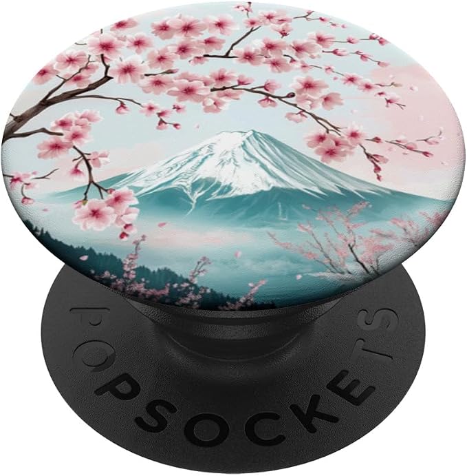 Cherry blossom with Fuji mountain Cherry blossom PopSockets PopWallet for MagSafe