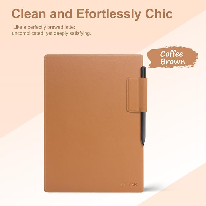CoBak Premium Magnetic Case for Remarkable Paper Pro 2024 Released 11.8 inch PU Leather Smart Auto Sleep/Wake Book Folio Cover with Corner Protection and Pen Holder Strap Coffee Brown