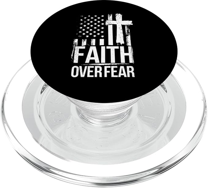 Christian Patriotic Faith Over Fear Christmas Design PopSockets PopWallet for MagSafe