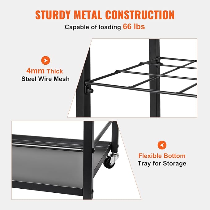 VEVOR Blueprint Storage Rack, 12 Slots Blueprint Holder with Wheels, Mobile Metal Storage Cart for Map Poster Architectural Construction Plan, Roll File Organizer for Home, Office, School