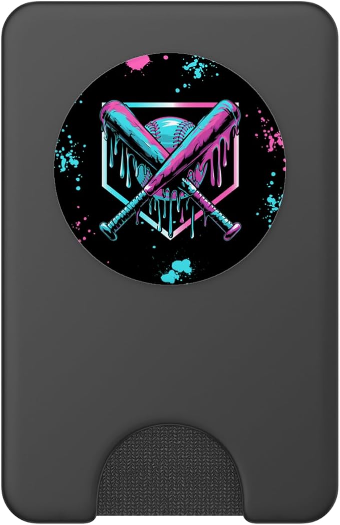 Baseball Ice Cream Drip With Sprinkles Home Plate Youth Boys PopSockets PopWallet for MagSafe