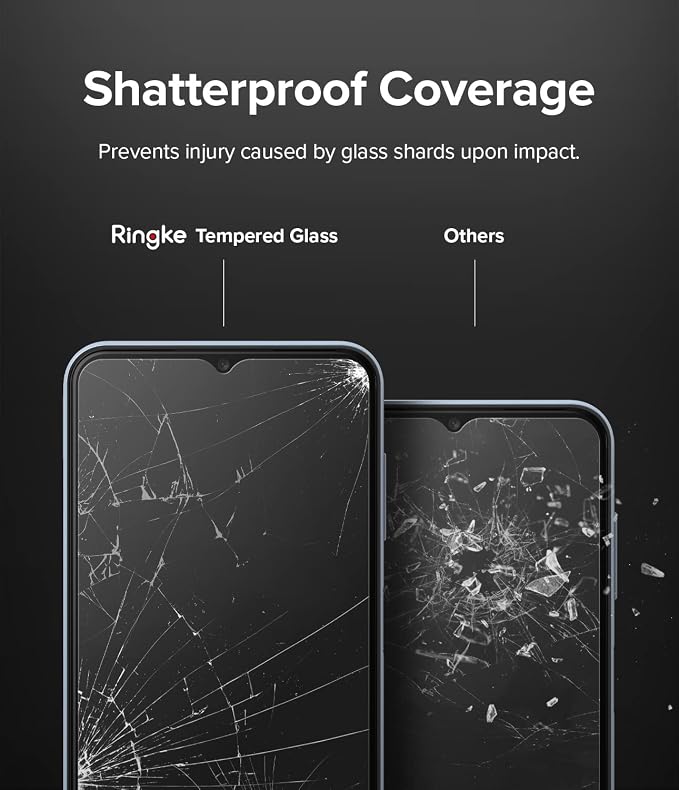 Ringke for Samsung Galaxy A13 4G / 5G Screen Protector [Glass 2 Pack] | Case Friendly Shatterproof Premium 9H Hardness Tempered Glass