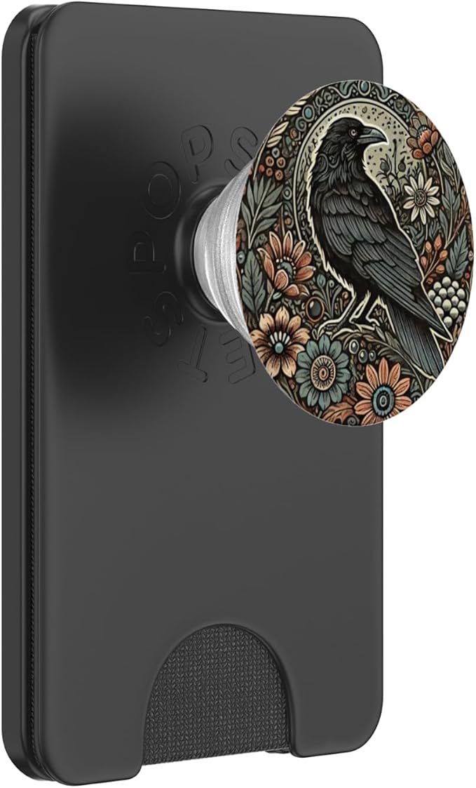 Witch Witchy Halloween Phone Grip Crow Goth Emo Boho Flowers PopSockets PopGrip for MagSafe