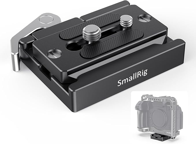 SMALLRIG Universal Quick Release Mount Plate Kit for Arca-Type, Built in Clamp and Plate, with 1/4''-20 & 3/8''-16 Threaded Holes- 2144B