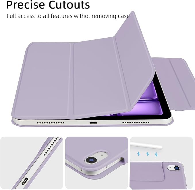 for iPad Air 13 inch M4/M3/M2 Case (2026/2025/2024Model A3268/A3269/A3271) Auto Sleep/Wake and Magnetic Closure Slim Trifold Stand Case PU Leather Cover Support Apple Pencil Pro Black