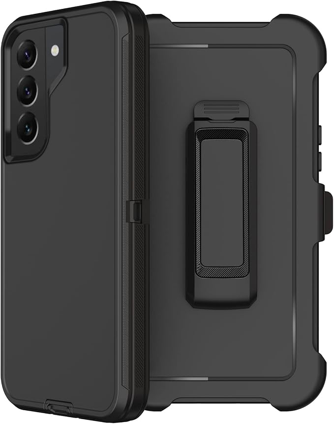 for Samsung Galaxy S22 Plus Case with Belt Clip Holster 2X Screen Protector [Military Grade Protection] Heavy Duty Full Body Shockproof Rugged Protective Cover for Samsung S22 Plus 5G Black