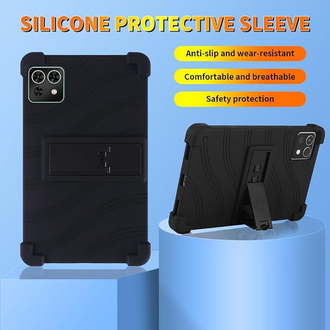 for TECLAST T50 mini Tablet 8.7 Inch CaseShockproof Soft Silicone Adjustable Stand Protective Cover for TECLAST T50 mini 8.7 inch Tablet (Black)