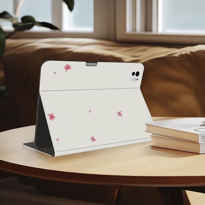 Stylish Case for iPad 9th/8th/7th Generation 10.2 2021/2020/2019Art Pink Starry Sky Textured Folio Case with Pencil Holder Multi-Angle View Adjustable Stand Auto Wake/Sleep Cover for Women