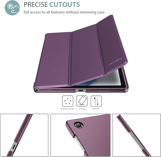 ProCase Smart Case for Galaxy Tab A8 10.5 Slim Stand Hard Back Shell Protective Smart Cover Case for Galaxy Tab A8 10.5 Inch 2022 SM-X200 X205 X207 -Black