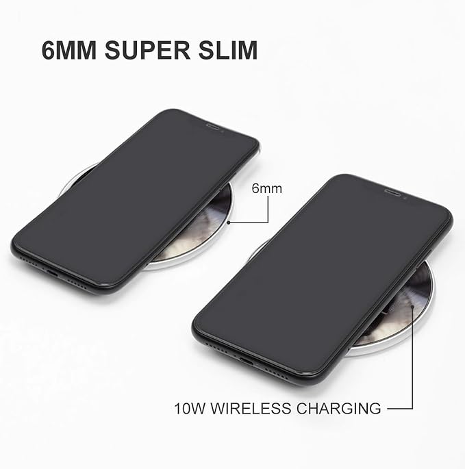 Husky Dog Wireless Charger with Aluminum Alloy Frame Qi Certified Fast Wireless Charging Pad 10W Charging Station Portable Phone Charger for All Wireless Charging Phone