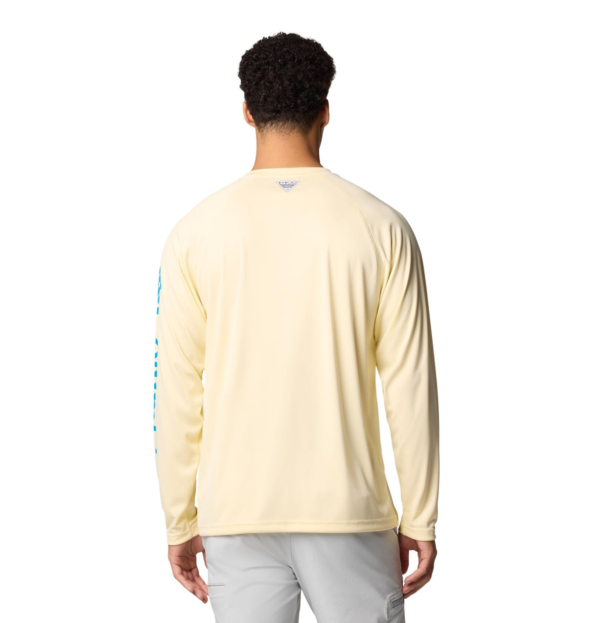 Columbia Men's PFG Terminal Tackle Long Sleeve Fishing Shirt, Lemon Wash/Blue Echo Logo, 2X