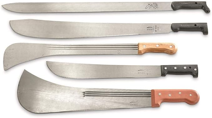 Colombian Military Surplus Assorted Machete Knives, 5 Pack, New