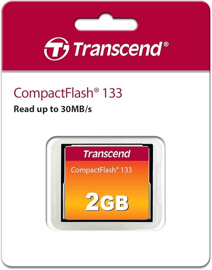 Transcend 2GB CF133, CompactFlash Memory Card, SLR Camera Card, MLC - TS2GCF133
