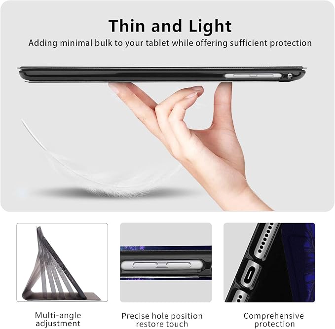 Case for iPad Air 11-inch (M4 2026 / M3 2025 / M2 2024) iPad Air 5th/4th Gen (2022/2020) 10.9 Slim PU Leather Folio Stand &amp Auto Sleep/Wake Protective Smart Cover Tree Fluorescent