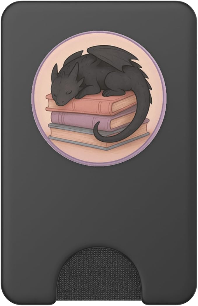 Curled Up with A Good Book Dragon Design PopSockets PopWallet for MagSafe