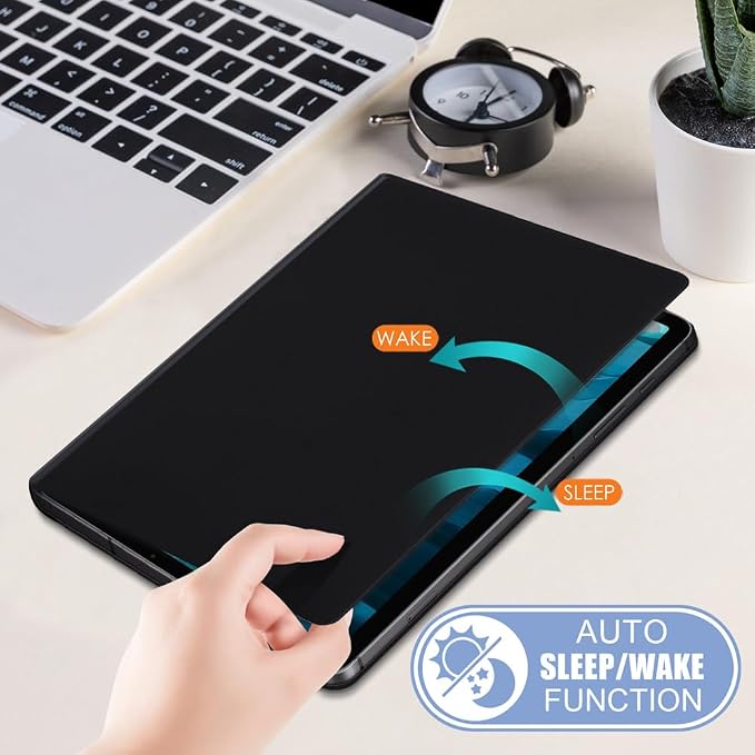 Magnetic Case for Galaxy Tab S10 FE+ 13.1 inch/Galaxy Tab S10 FE Plus with Pen Holder Lightweight and Slim Magnetic Stand Case with Auto Sleep/Wake for Tab S10 FE+ (SM-X620/X626B) Black