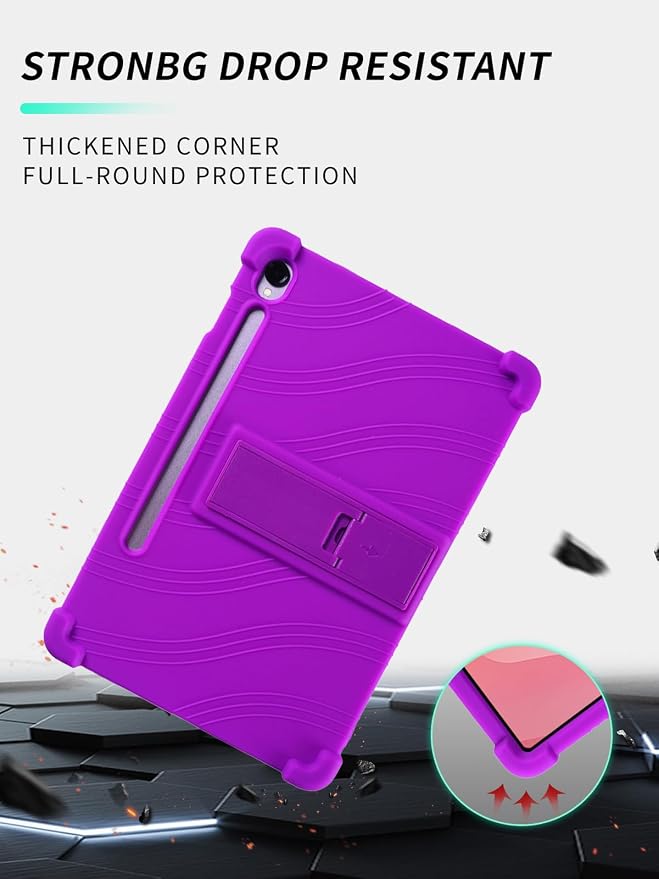 Case for Samsung Galaxy Tab S11 Tablet 11 inchWUNIAK Shock Proof Lightweight Stand Rubber Shell Protective CoverKids Friendly Soft Silicone Adjustable Stand CoverBlue