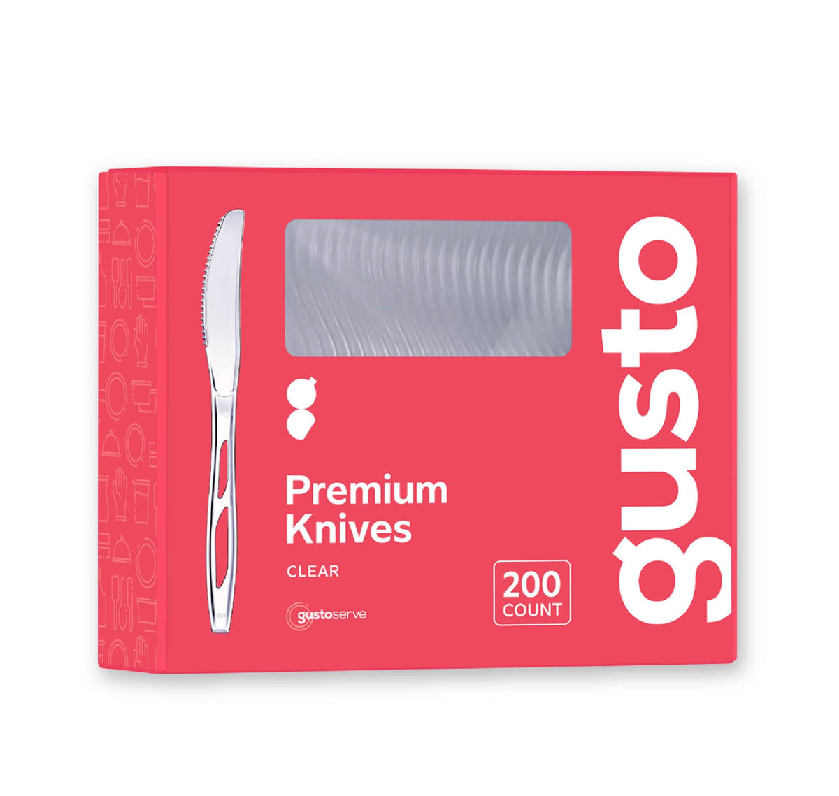 GUSTO [200 Count] Premium Heavyweight Spoons Plastic Disposable, Clear Plastic Spoons Heavy Duty, Perfect for Parties, Events, and Catering (Formerly Comfy Package)