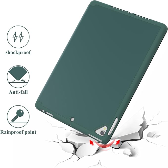 Case for iPad 6th / 5th Generation 9.7-inch iPad Air 2 /Air 1 | Smart Trifold Stand Shockproof Case with Pencil Holder Auto Wake/Sleep Cover Viewing &amp Typing Angles Black Flowers