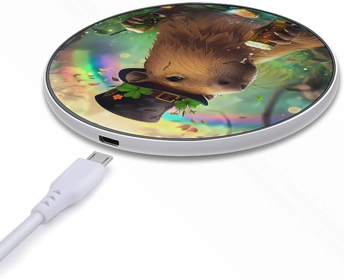 Patrick Capybara Wireless Charger SlimWireless Charging Pad Anti-Slip Charger Mat for Men Women