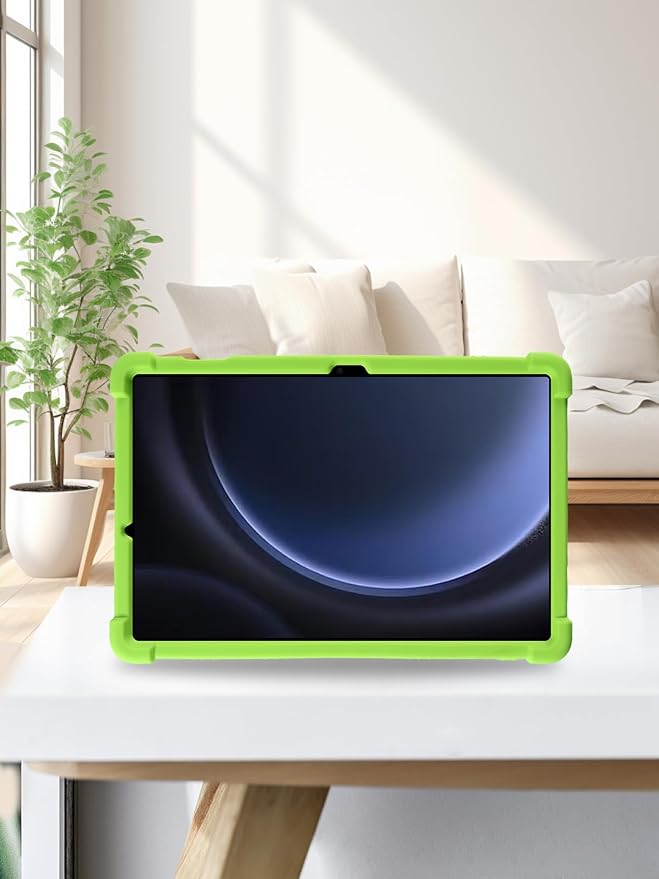 for Samsung Galaxy Tab S10 FE 11 Inch Tablets CaseBOVUGAC Soft Silicone Adjustable Stand Shockproof Kids Friendly for 10 Inch Tablets(Black)
