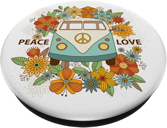 Peace and love - Hippie PopSockets PopGrip: Swappable Grip for Phones &amp Tablets PopSockets Adhesive PopGrip