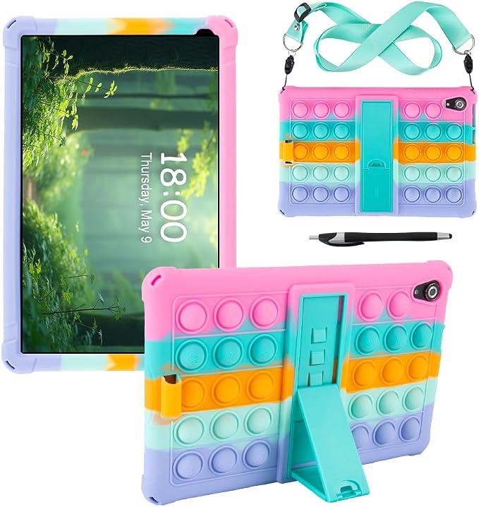Case for Urao C107 10.1 inch Tablet with Shoulder Strap Stylus Multi-Angle Portable Case for C107 Tablet (Black)