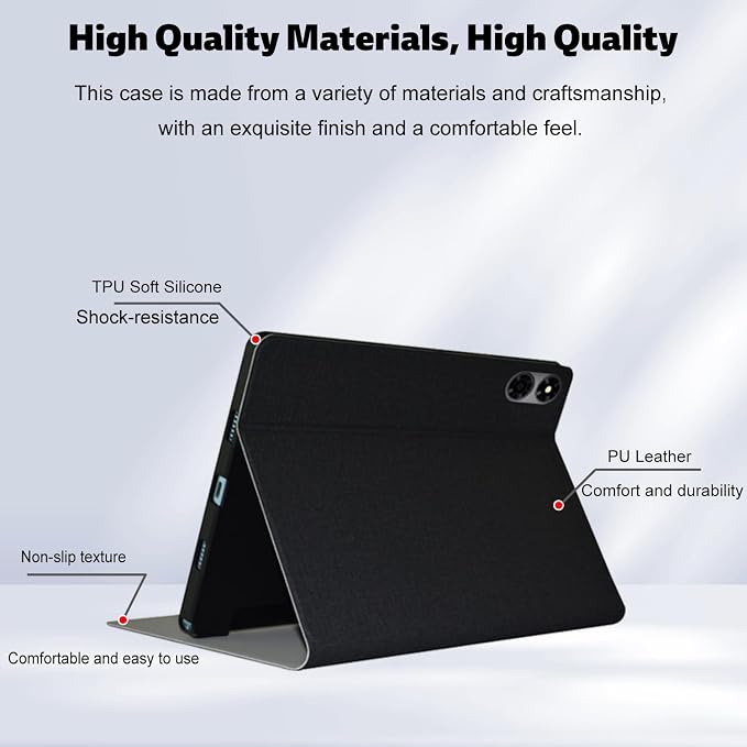 Case Cover for ALLDOCUBE iPlay 70 Mini UltraKONXISA Tablet Case with Premium PU+TPU Material Anti-Scratch and Full Protection Tablet Sleeve Protective Cover with Folding Adjustment Black