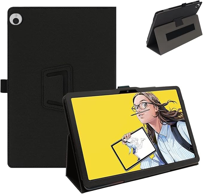 Case for Wacom MovinkPad 11 11-Inch TabletShockproof PU Leather Cover with Hand Strap Two-Fold StandCompatible with MovinkPad 11 11 Android Tablet (Black)