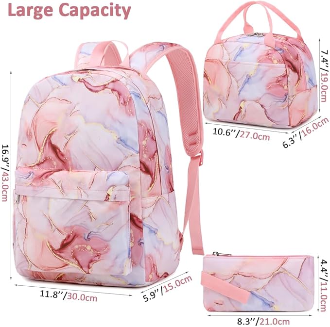 Meisohua School Backpack for Teens Girls Boys Backpack for Elementary Middle School Bookbag for Kids Backpack Lunch Bag Set
