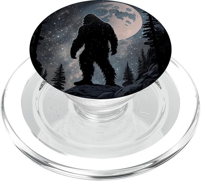 Bigfoot Yeti Sasquatch Stars Moon Starry Night PopSockets Adhesive PopGrip