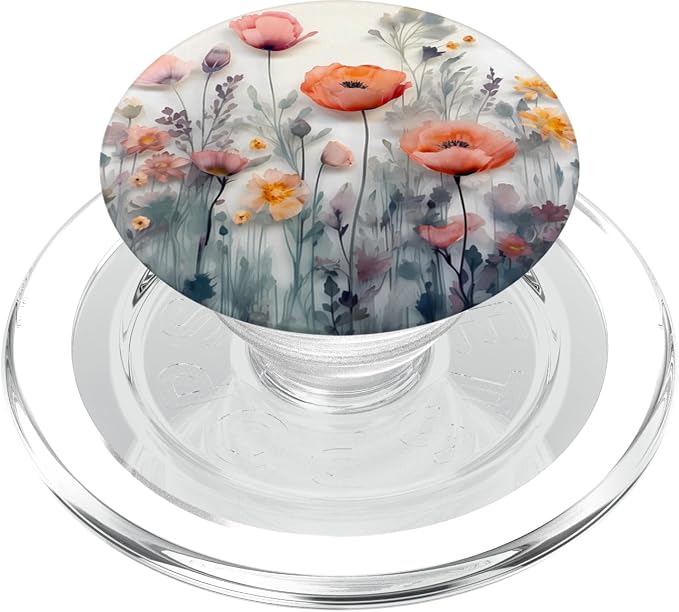 Poppy Flowers Bouquet in Style of Resin Flower PopSockets Adhesive PopGrip