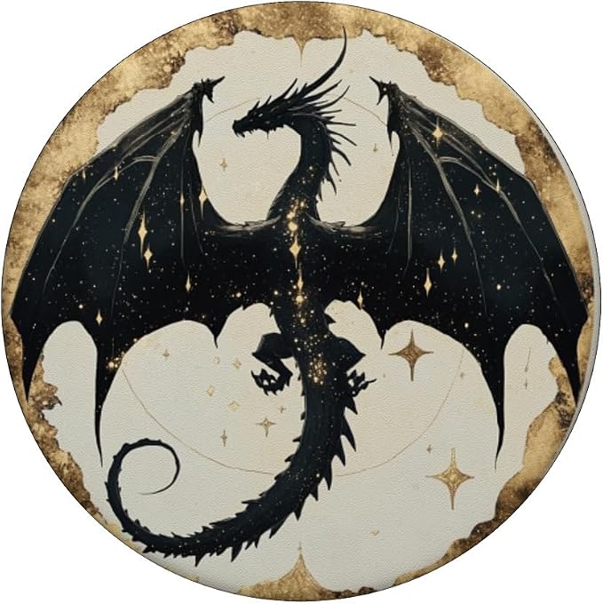 Book Dragon Librarian Mythical Creature Flame Wyvern Fantasy PopSockets PopGrip for MagSafe