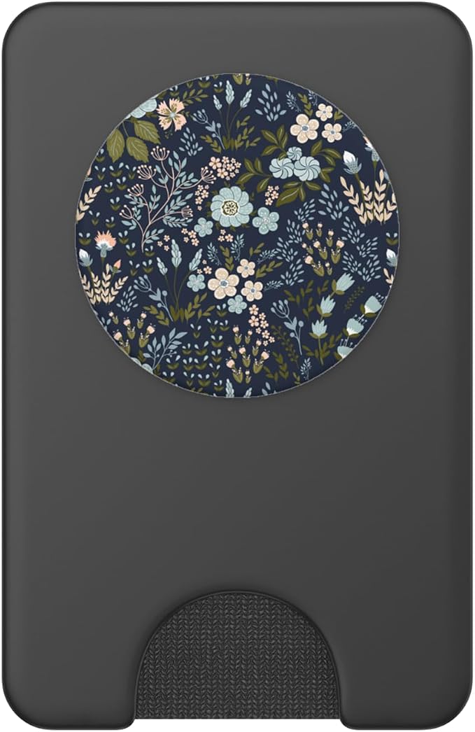 Navy Blue and Pink Floral Flower Print PopSockets Adhesive PopGrip