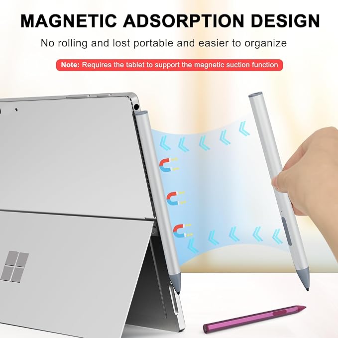 Stylus Pen for Microsoft Surface Pro 11/10/9/X/8/7/6/5/4/3Surface Go/Go2/Go3Book3/2/1Surface Laptop7/6/5/4/3/2/1Studio 2 (Black)