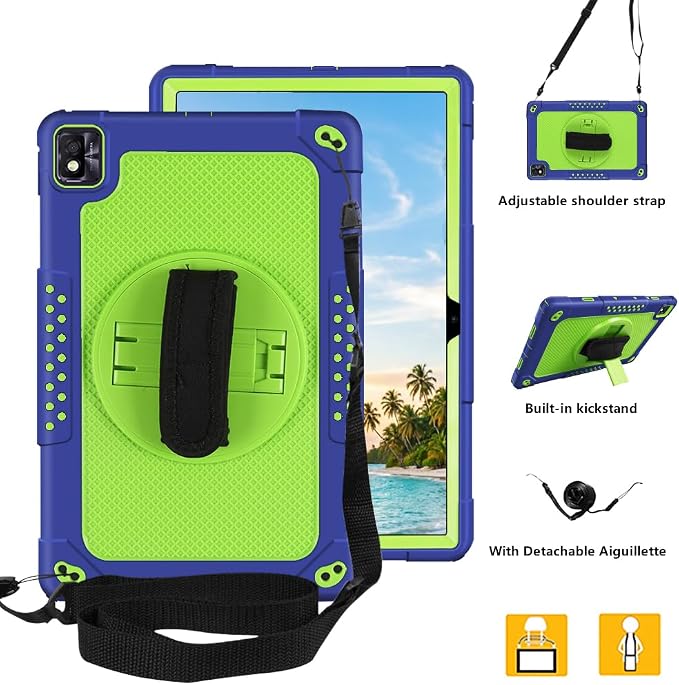 for Nokia T20 Tablet CaseHeavy-Duty Shockproof Hybrid Rugged Protective Case for Nokia T21/TCL Tab Pro 5G(Model: 9198S)/VASTKING KingPad M10 10.36 inch Tablet (Black/Black)