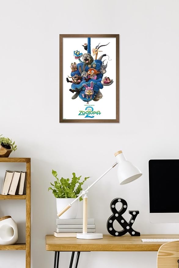 Disney Zootopia 2 (2025) - Group One Sheet Wall Poster, 22.4L" x 14.7W", Bronze Framed Version