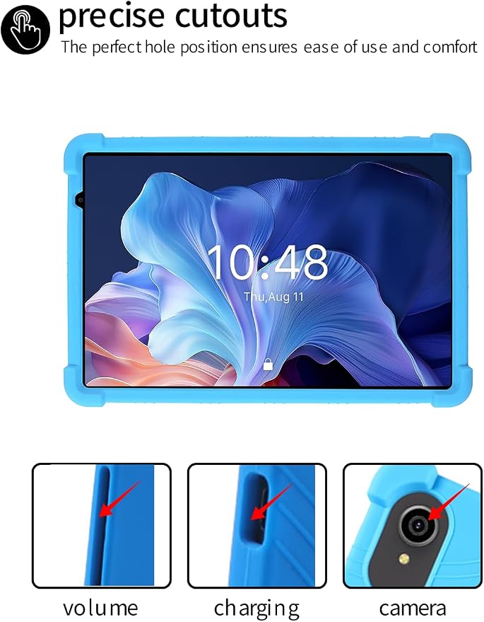 for ApoloSign EP103A 10.1 Tablet CaseBOVUGAC Soft Silicone Case Adjustable Stand Shockproof Kids Friendly (Black)