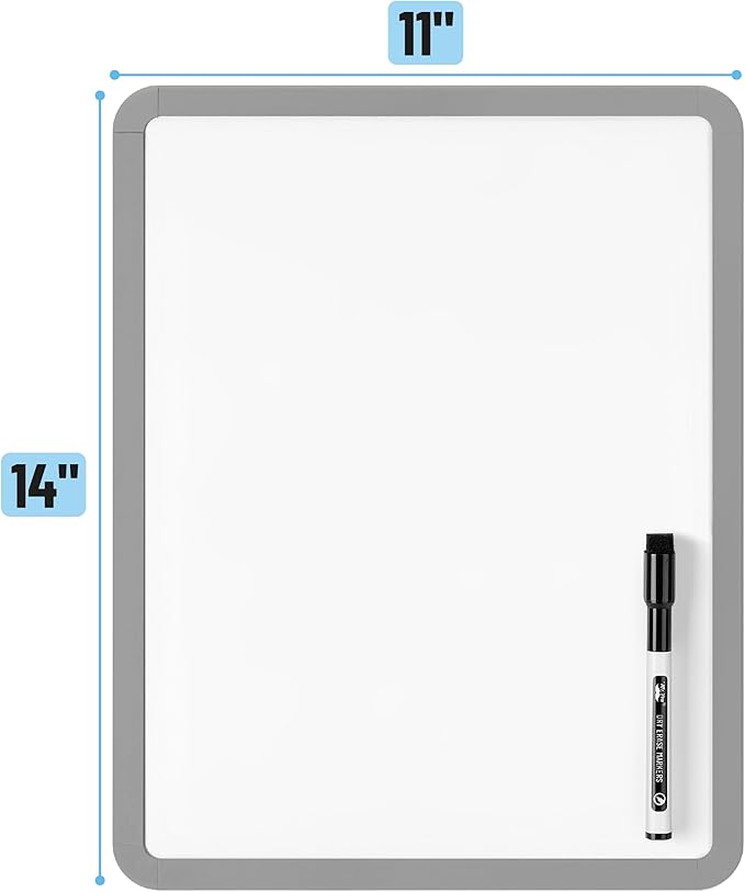 Mr. Pen- Dry Erase Board, 14” x 11” with a Black Dry Erase Marker, Small Mini White Board for Students, Back to School Supplies