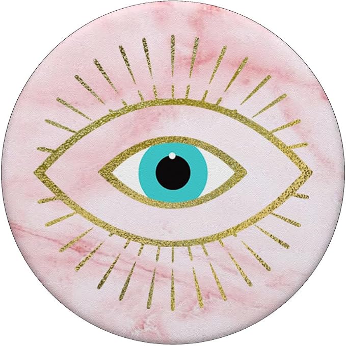 Yellow Evil Eye Pink White PopSockets Adhesive PopGrip