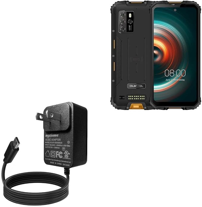 BoxWave Charger Compatible with Oukitel WP10 - Wall Charger Direct (15W) Rapid Charge Your Device with Built-in 3ft Cable