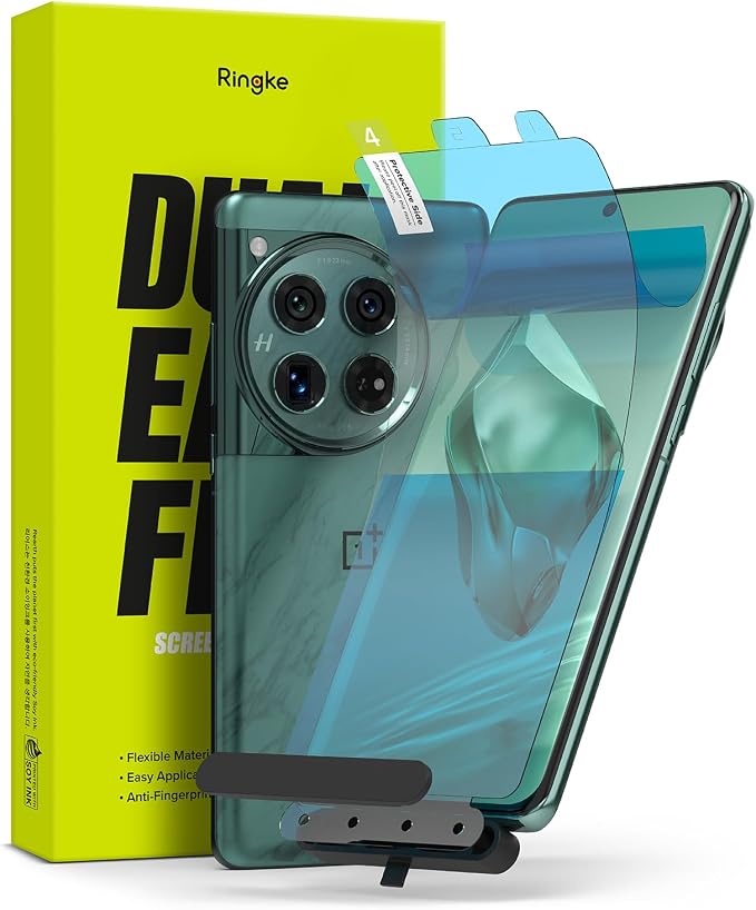 Ringke for OnePlus 12 Screen Protector [Dual Easy 2 Pack] | Self Healing Repair Coating EPU Film 4-Layer Protection Fingerprint-resistant HD Clear Screen Protector