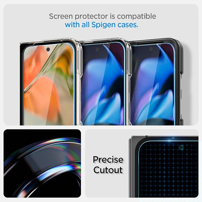 Spigen Tempered Glass Screen Protector [GlasTR EZ FIT] designed for Pixel 9 Pro Fold - 2 Pack | 9H Hardness Tempered Glass Easy Installation Kit Case-Friendly Crystal Clear Touch Responsive Oleop