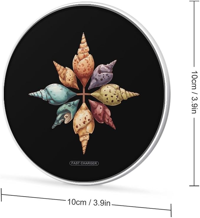 Shell Crosses Wireless Charger SlimWireless Charging Pad Anti-Slip Charger Mat for Men Women