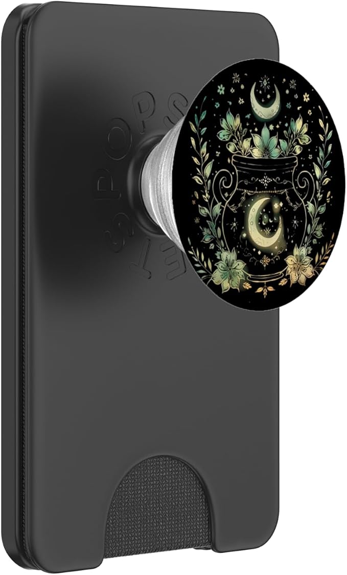 Vintage Witchy Wicca Witch Cauldron Crescent Moon Witchcraft PopSockets PopGrip for MagSafe