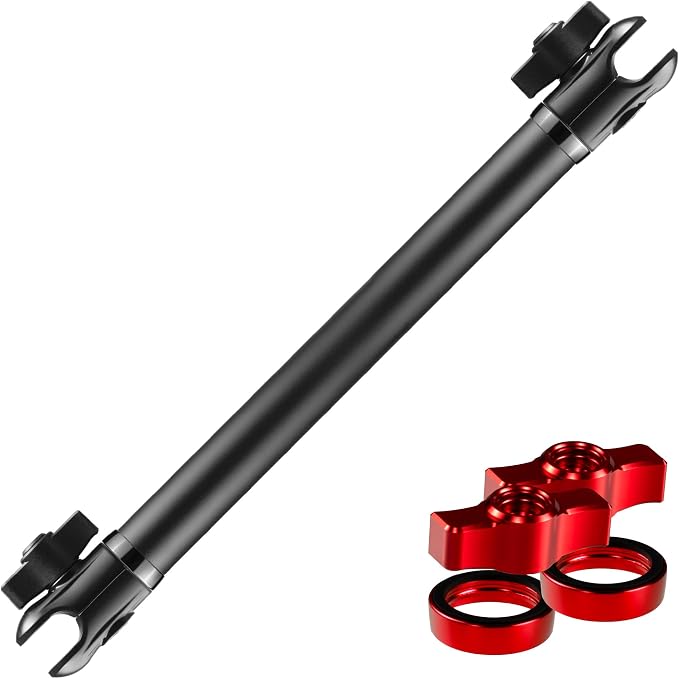Tackform 10 Long 20mm Ball and Socket Arm DuraLock 20 Series Aluminum Tube Arm | Dual 20mm Sockets and Optional Anti-Theft Knobs | Black