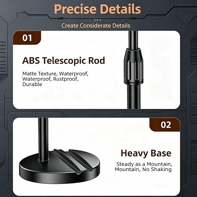 Adjustable Height Phone and Tablet Stand Dual Device Holder with 360° Rotation Sturdy Non-Sturdy Non-Slip Base with Card Slot for Livestream Watching Videos Work Gaming