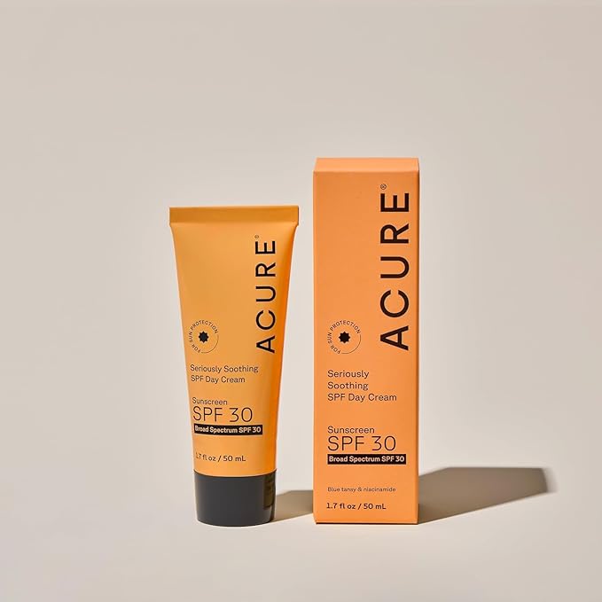 Acure Seriously Soothing SPF 30 Day Cream - Face Moisturizer with SPF 30, Anti Aging Zinc Oxide Sunscreen, Hydrating Face Cream, Daily Facial Care for Women & Men w/Niacinamide - 1.7 fl oz (2 Pack)