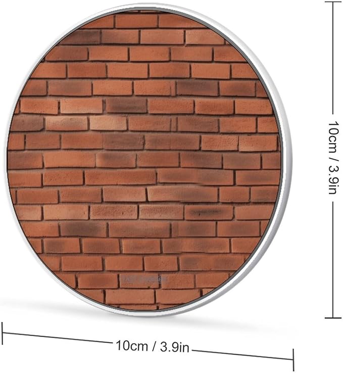 Red Brick Wall Texture Wireless Charger Fast Charging Pad | Anti-Slip Qi Certified Wireless Charging Pad for All Phones with Wireless Charging Function for Home Office Travel